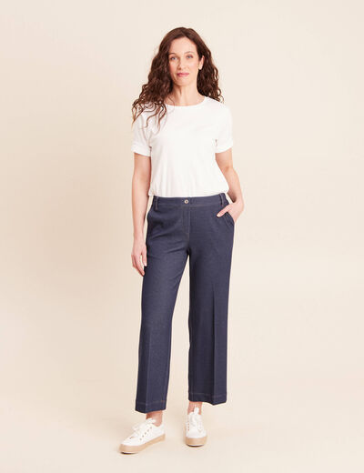 Jean large 7/8&egrave;me denim brut femme