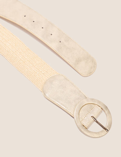 Ceinture large élastiquée ivoire femme
