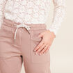 Pantalon coupe mom 7/8&egrave;me taupe femme