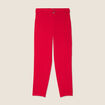 Pantalon flou ceinturé rouge femme