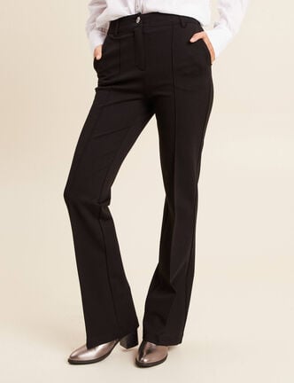 Pantalon bootcut maille milano noir femme