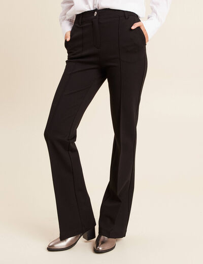 Pantalon bootcut maille milano noir femme