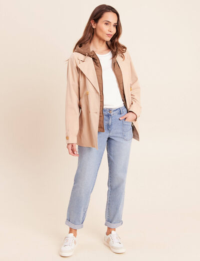 Jean coupe mom 7/8&egrave;me denim double stone femme