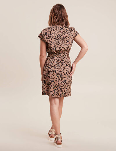Robe droite zippée creme femme