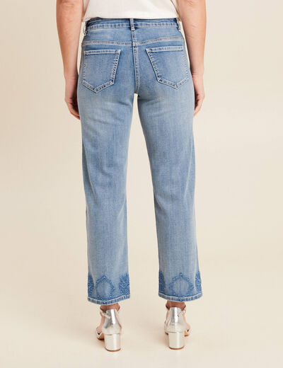 Jean large 7/8ème denim double stone femme