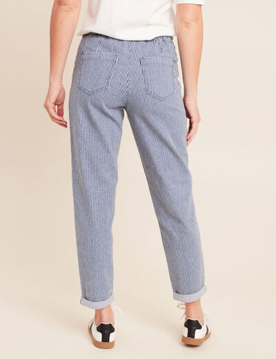 Jean coupe mom 7/8&egrave;me bleu femme