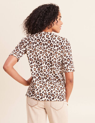 T-shirt en coton biologique marron femme