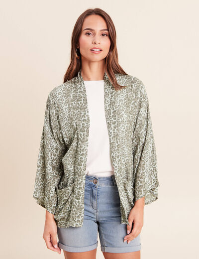 Kimono avec poches vert clair femme