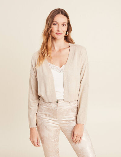 Gilet manches longues couleur or femme