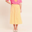 Jupe longue pliss&eacute;e orange femme