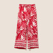 Pantalon large taille haute ecru femme