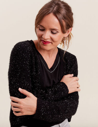 Gilet manches longues noir femme