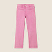 Jean droit 7/8ème rose fushia femme