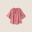 Blouse ample col v manches 3/4 mauve femme