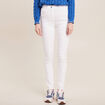 Pantalon léger taille haute long blanc femme