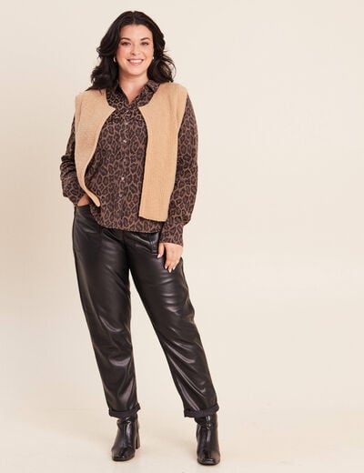 Gilet sans manches marron femme