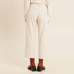 Pantalon large 7/8ème à pinces ivoire femme