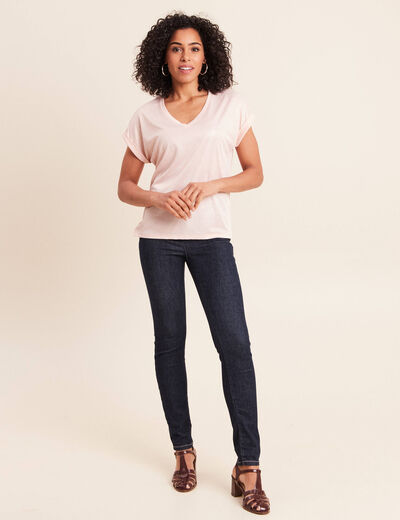 T-shirt manches courtes vieux rose femme