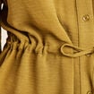 chemise droite longue manches longues vert kaki femme