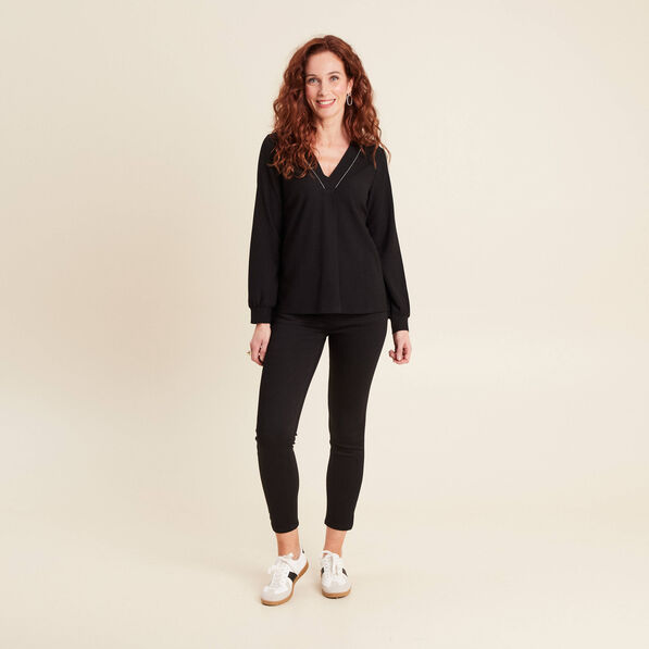 T-shirt manches longues noir femme