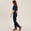 Combinaison pantalon en jean denim brut femme