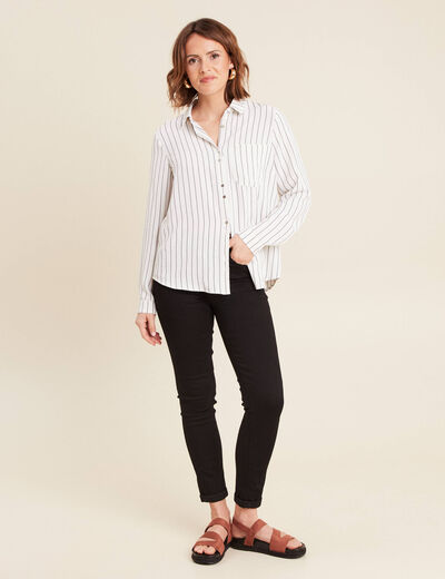 Chemise manches longues gris foncé femme