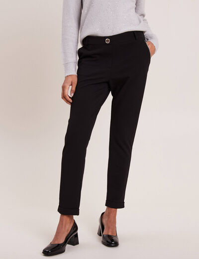 Pantalon chino noir femme