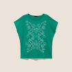 T-shirt col rond manches courtes vert menthe femme