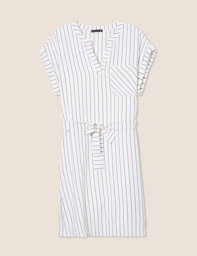 Robe droite courte doublée gris foncé femme