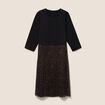 Robe bi-mati&egrave;re &eacute;vas&eacute;e col rond marron femme