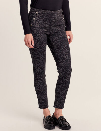 Pantalon tregging à pont noir femme
