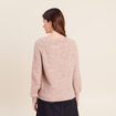 Pull col rond beige femme