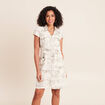 Robe droite courte manches tr&egrave;s courtes vert femme