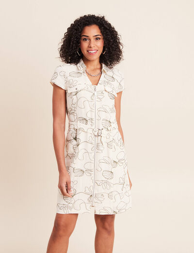 Robe droite courte manches tr&egrave;s courtes vert femme