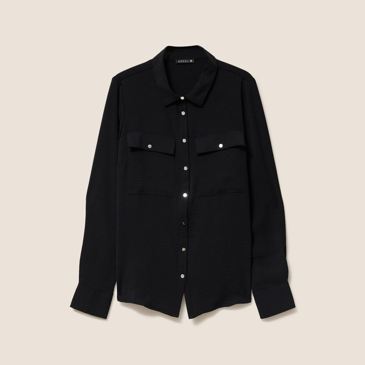 Chemise manches longues noir femme