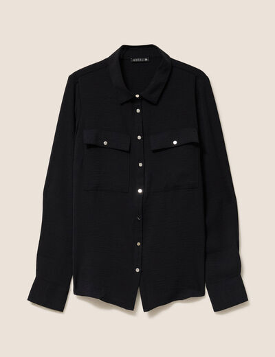 Chemise manches longues noir femme