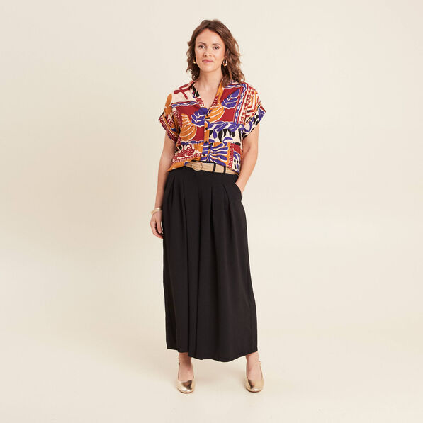 chemise ample manches courtes multicolore femme Chemise ample manches courtes multicolore femme