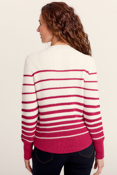 Pull manches longues rose framboise femme