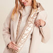Manteau droit à capuche creme femme