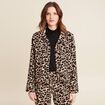 Veste droite boutonnée creme femme