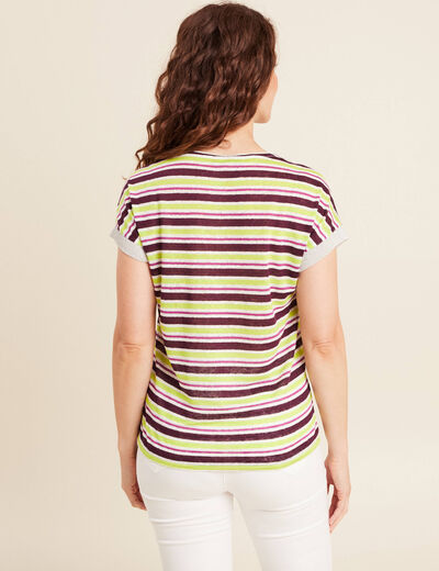 T-shirt manches courtes prune femme