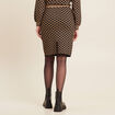 Jupe tricot ajustée noir femme