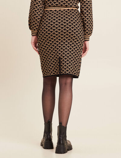 Jupe tricot ajustée noir femme