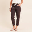 Pantalon coupe mom 7/8&egrave;me marron fonc&eacute; femme