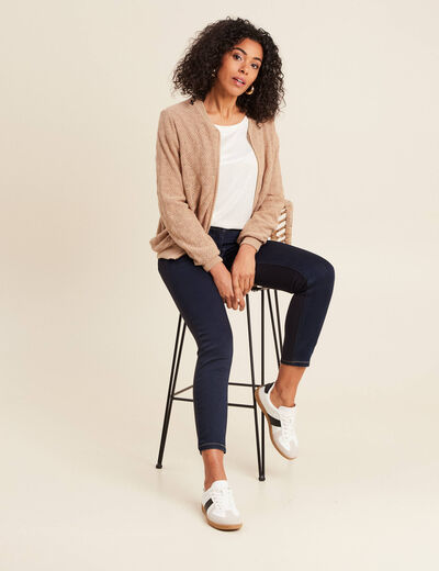 Gilet réversible ajouré sable femme