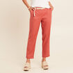 Pantalon flou ceinturé vieux rose femme