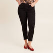Jean ajusté taille standard 7/8ème noir femme