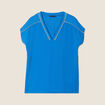 T-shirt manches courtes bleu femme