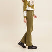 Pantalon coupe bootcut &agrave; pont vert olive femme