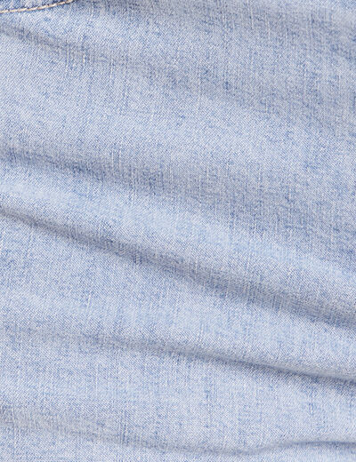 Jean coupe barrel 7/8&egrave;me denim bleach femme